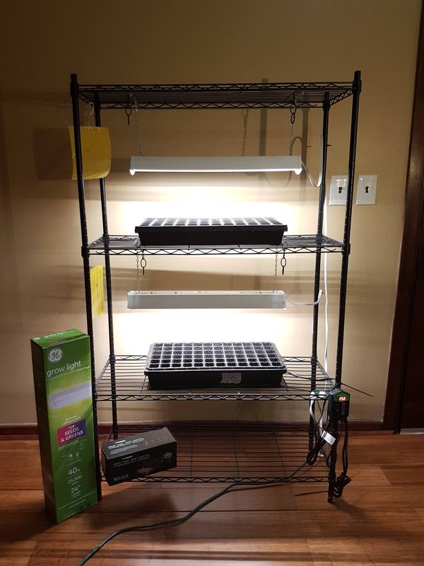 Grow lights on my rack setup