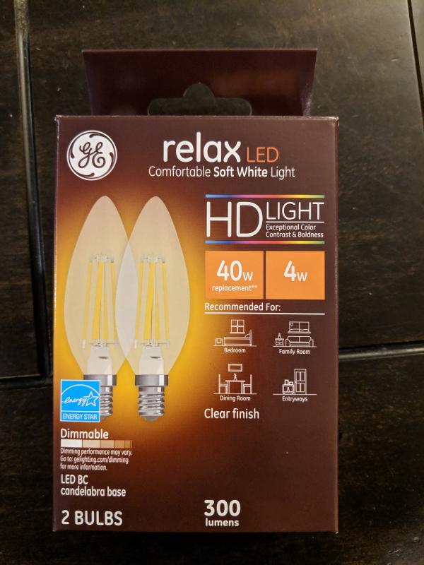 GE Relax HD LED 40 Watt Replacement Soft White B11 Deco Candle