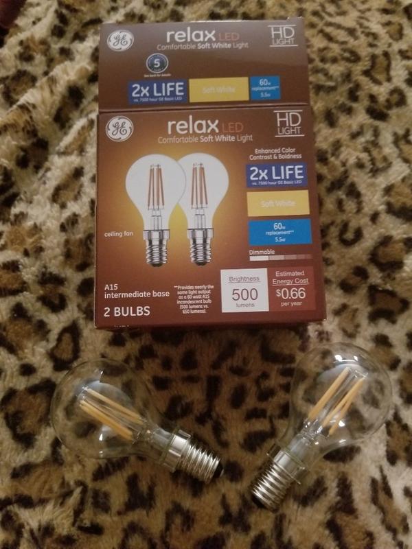 GE NOT LED Ceiling Fan Fridge Oven Multi Use A15 Frosted Bulbs 60W