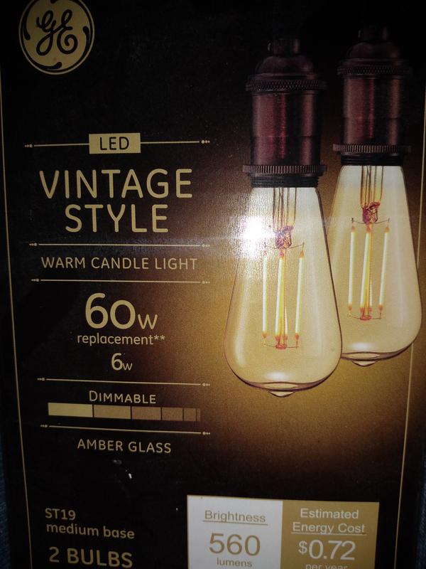 GE Branded 220/250 Volt B22 60 Watt BC Amber Lightbulb 
