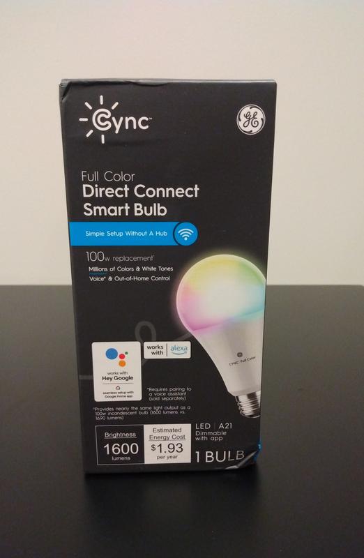 Cync Full Color Direct Connect Smart Bulb (1 LED A21 Bulb), 100W Replacement,  Bluetooth/Wifi Enabled, Works With Alexa, Google Assistant Without Hub
