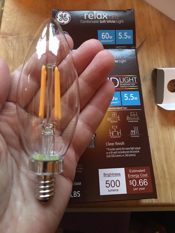 T6 LED Filament Bulb - 15 Watt Equivalent Candelabra LED Bulb - Radio Style  - Dimmable - 106 Lumens