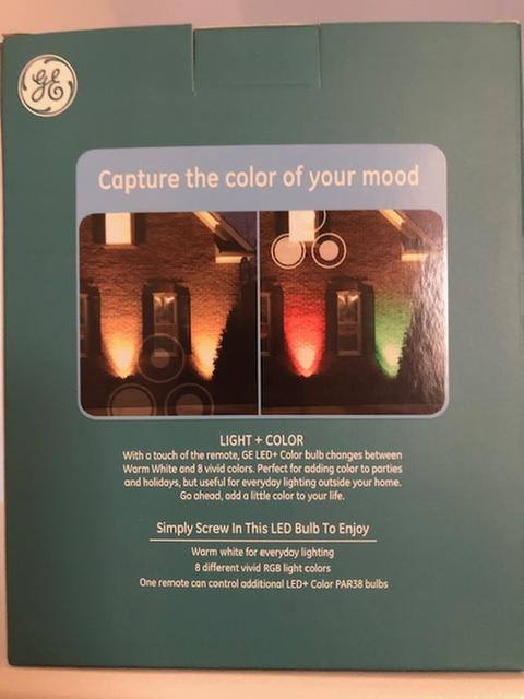 GE LED Color Bulb and Color Changing LED Outdoor Floodlight PAR38