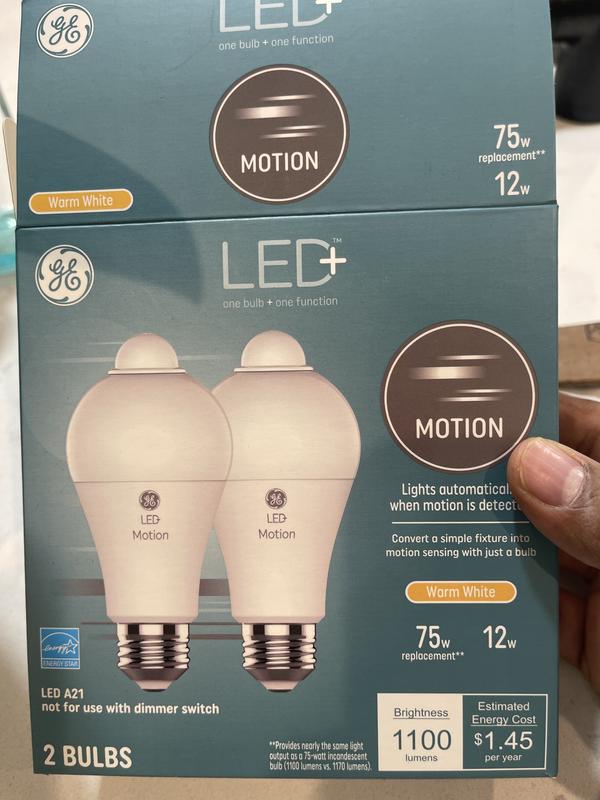 GE LED+ Motion Lamp LED Light Bulbs,General Purpose, A21 Bulb, 12 Watts (1  Pack)