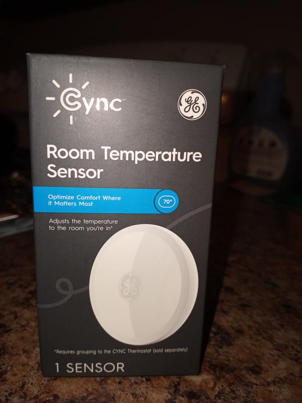 GE CYNC Smart Temperature Sensor, Smart WiFi Thermostat Sensor, Humidity  Sensor, Works with Cync Smart Thermostat (Sold Separately)