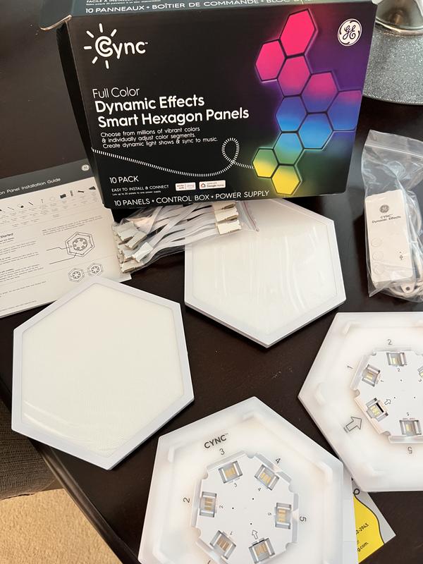 GE CYNC Dynamic Effects Full Color Smart Hexagon Panels Works