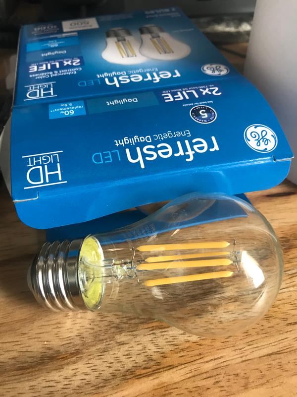 GE Refresh HD 60-Watt EQ A15 Daylight Candelabra Base (e-12) Dimmable LED Light  Bulb (2-Pack) in the General Purpose Light Bulbs department at
