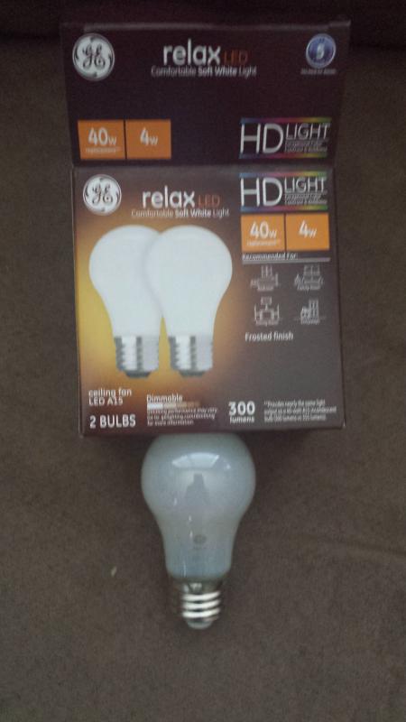 GE Lighting 31374 Finish Light Relax HD Dimmable LED A15 Ceiling Fan Bulb 4 
