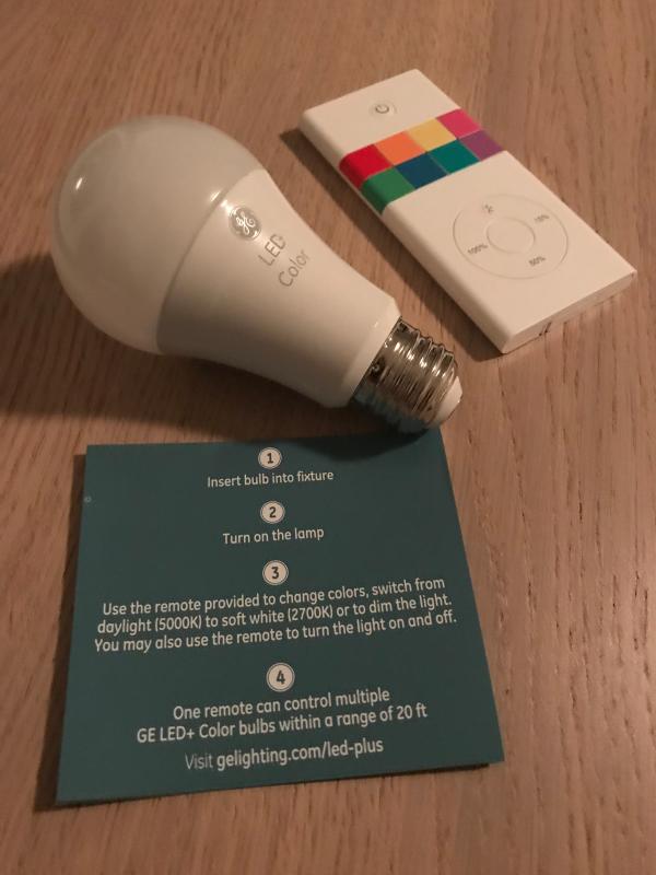 Ge color changing light store bulb with remote