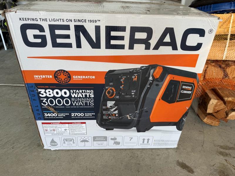 Portable Inverter Generator, iQ3800| Dual Fuel| 8944| Generac