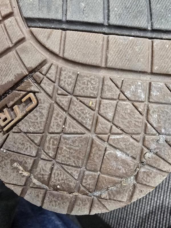 exposed stitching at the toes