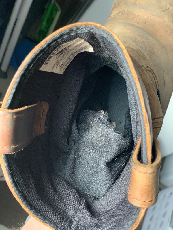 Ripped liner of the other foot