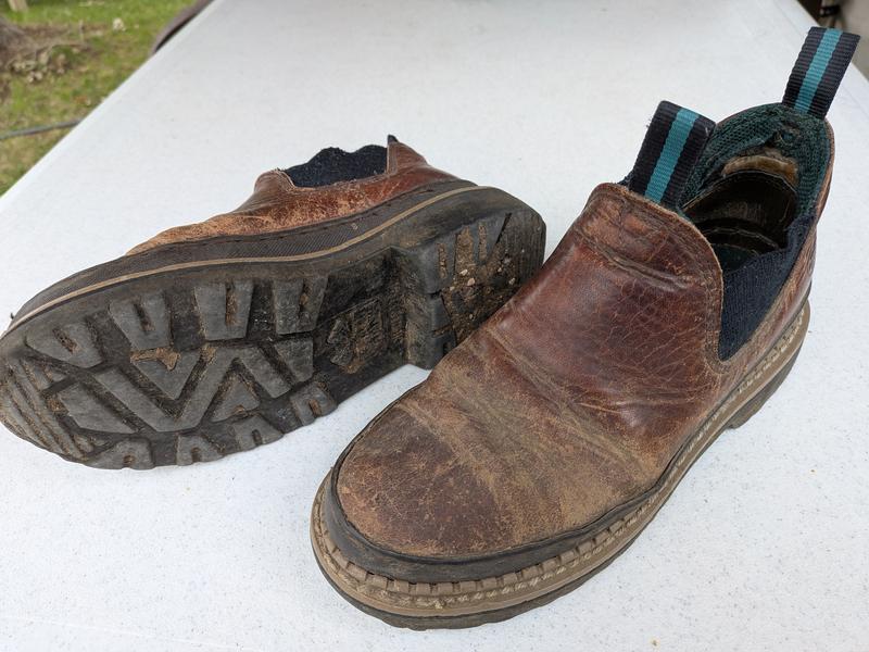 My Georgia Giant boot leather, stitching, and soles held up for so many years that the inside lining finally wore through.