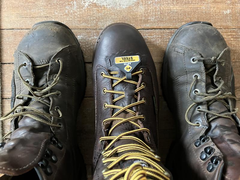 Compared with safety toe Danner Stronghold work boots