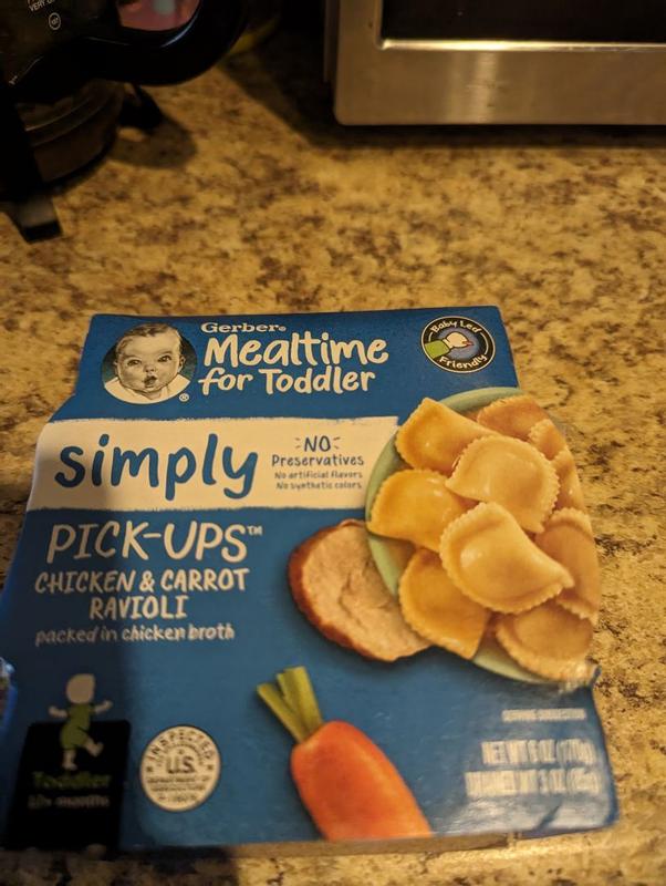 Gerber Toddler Food, Chicken Carrot Ravioli Pick-Ups, Mealtime for