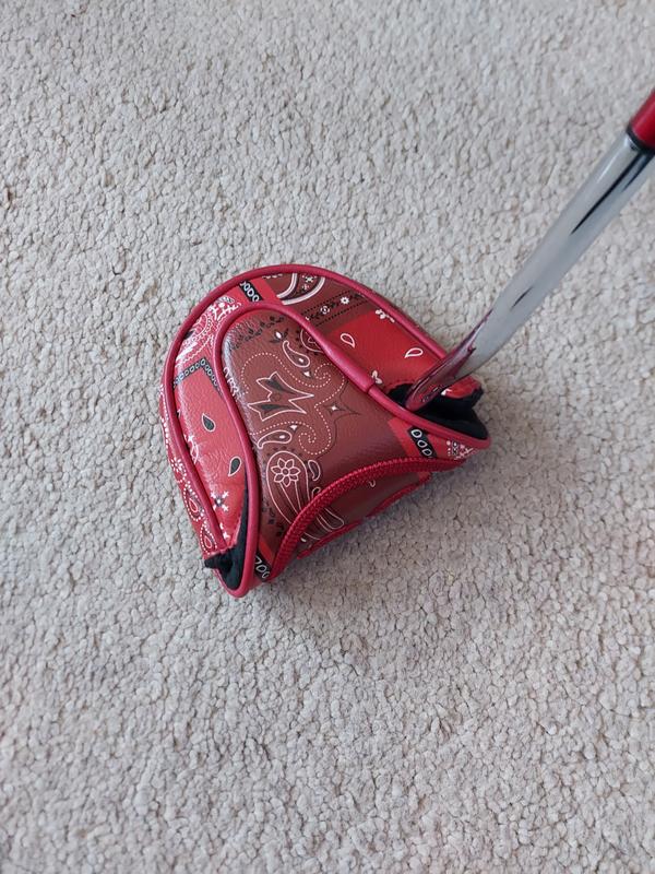 EMBOSSED SKULL & TEES LEATHER MALLET HEADCOVER | GOLF HEAD COVERS
