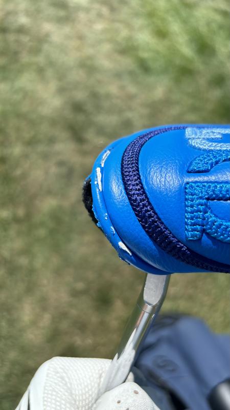 EMBOSSED SKULL & TEES LEATHER MALLET HEADCOVER | GOLF HEAD COVERS