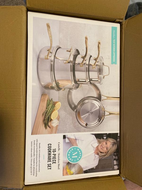 Martha Stewart Castelle 10-Pc. Stainless Steel Induction Cookware Set ...