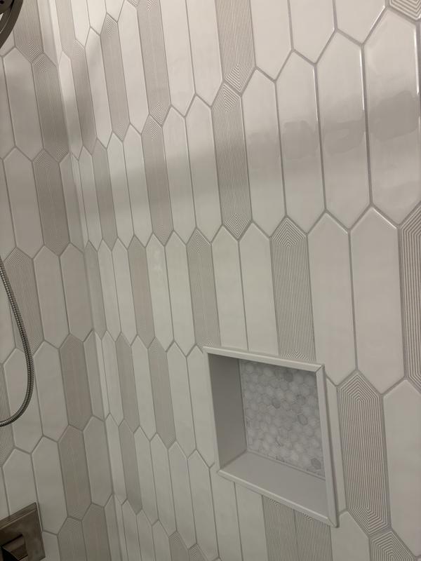 Giorbello (Sample) White 3-in x 12-in Glazed Ceramic Subway Floor