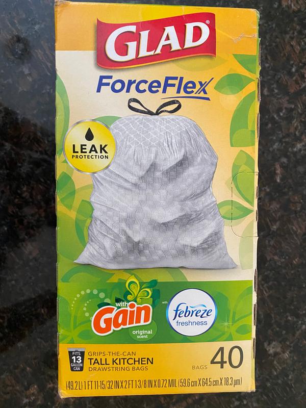 Trash Can Liner 13 Gal Glad Forceflex Trash Bags 140 Ct - GJ Curbside