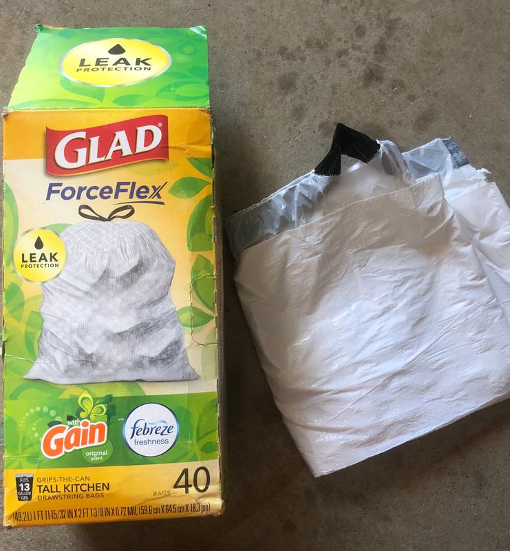 Glad ForceFlex with Febreze Gain Original Scent Tall Kitchen Drawstring Trash  Bags, 80 ct - Pick 'n Save