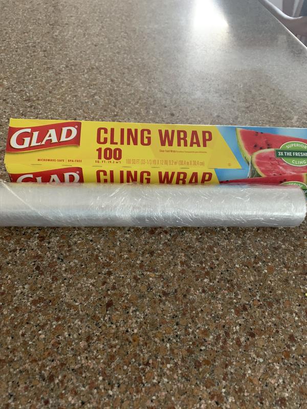 Glad Cling N Seal Plastic Food Wrap, 300 Square Foot Rolls, (2 Rolls)  12587000229