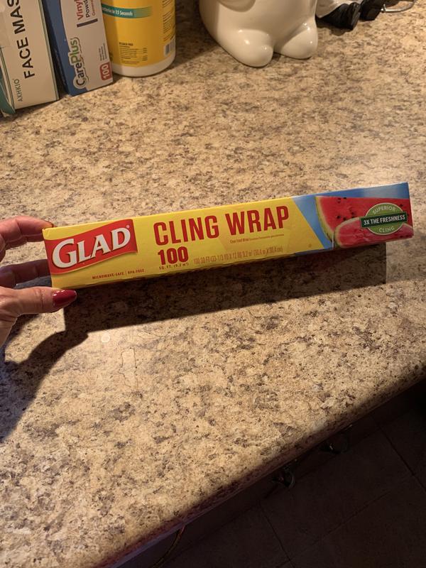 Glad Cling 'N Seal Plastic Food Wrap, 300 Square Foot Roll