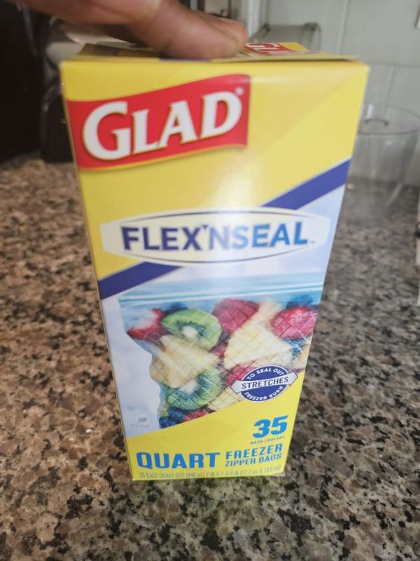 Glad FLEXN SEAL Gallon Freezer Zipper Bags 