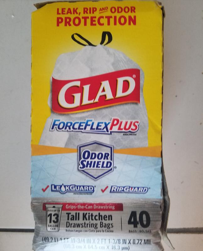 Glad ForceFlex 13 Gallon Tall Kitchen Trash Bags, Unscented, 40 Bags -  Yahoo Shopping