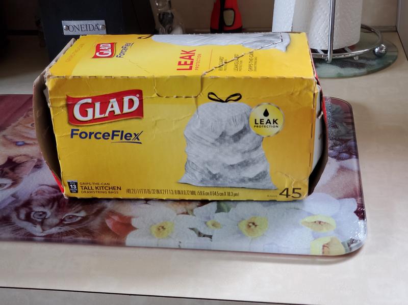 Glad ForceFlex Tall Kitchen Drawstring Trash Bags, 13 Gallon, Unscented, 90  CT