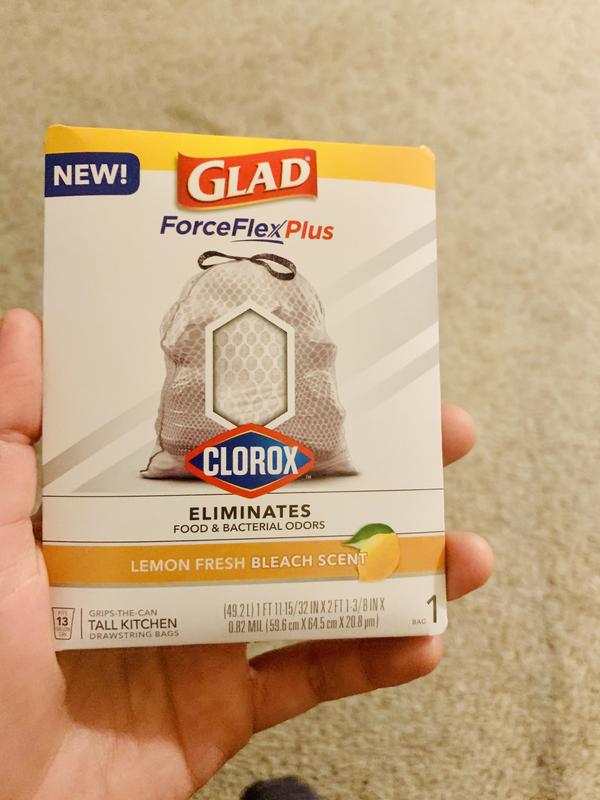 Glad ForceFlex MaxStrength 13 Gal. Lemon Fresh Bleach Scent Grey