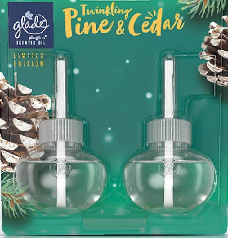 Glade Plug-in Scented Oil Twinkling Pine and Cedar (2 Refills) 0.67 oz.  Each 1.34 oz. Tota 363957 - The Home Depot