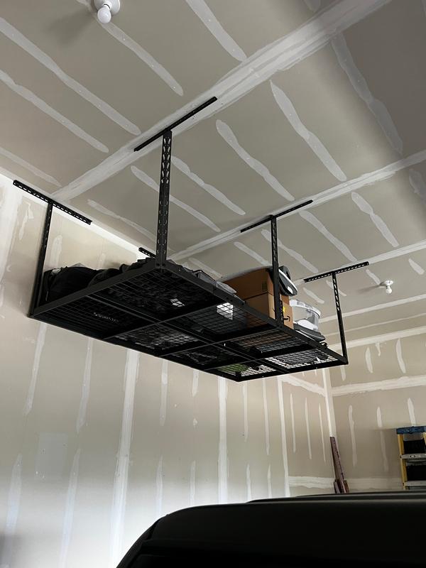 Overhead Ceiling Mounted Storage Rack 4x4 Ft Heavy-duty Garage Organizer  250 lbs