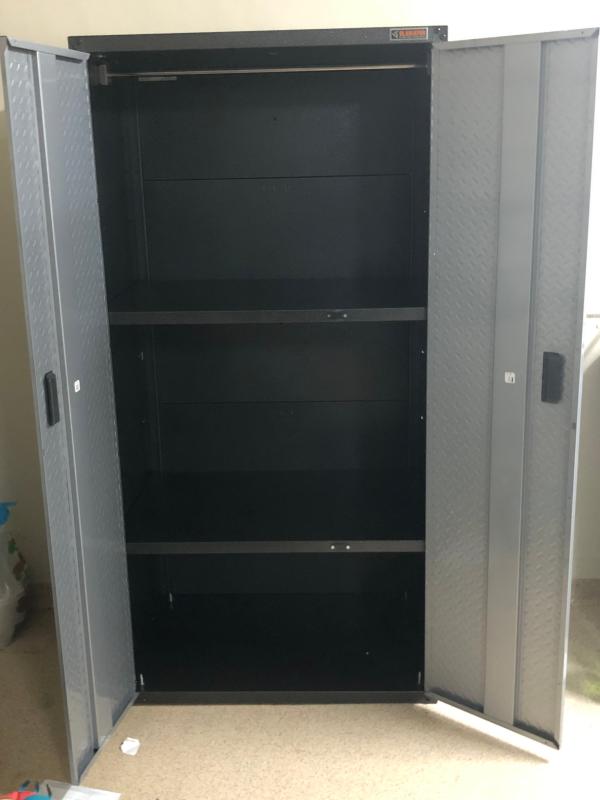 Custom built storage cabinet. This was built for a hunting gear storage  cabinet but this same …