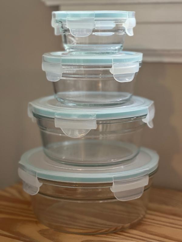 Glasslock Tempered Glass Food Storage Containers with Locking Lids, 16 Piece Set