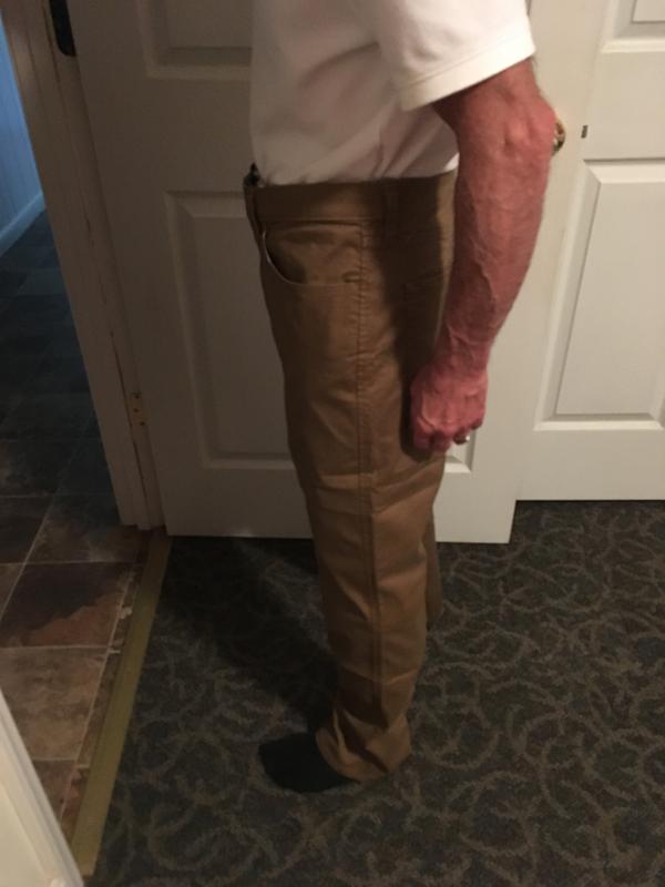 Left side of my husbands Dockers Straight Fit All Seasons Tech Jean Cut Pants
