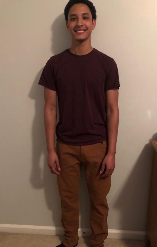 Comfortable in his stylish pants