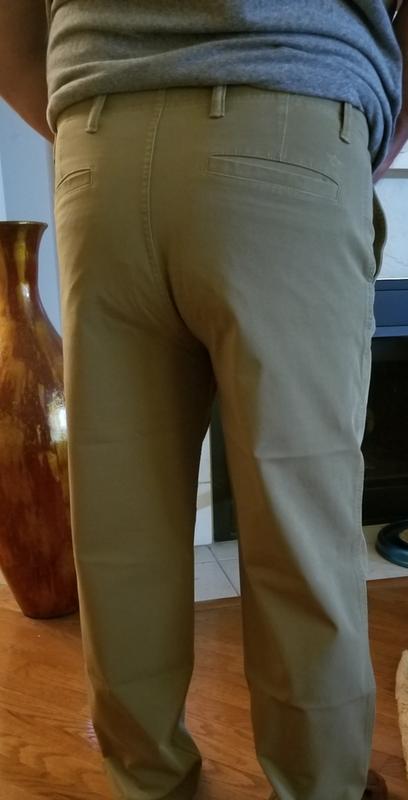 Sometimes I have problems with my pants fitting in the back if they fit in the front but not with these flex khakis! They are a perfect fit.