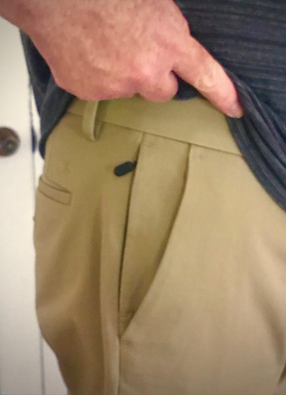 "Hidden" zippered pocket.