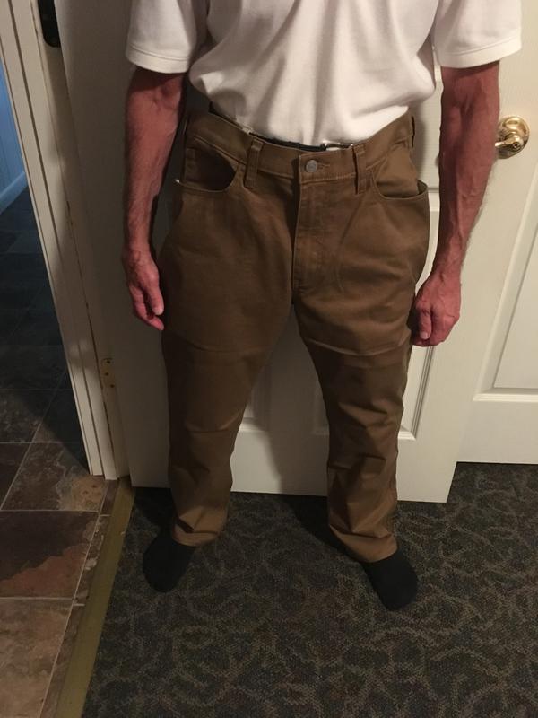 My husband with the front of his Dockers Straight Fit All Seasons Tech Jean Cut Pants