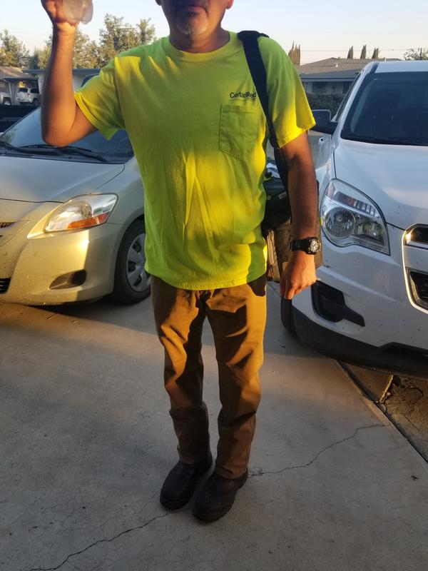 Husband leaving to go fishing wearing his dockers.