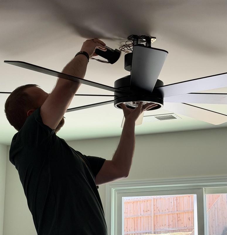 Globe Electric Colossus 60-in Matte Black with Matte Blades Color ...