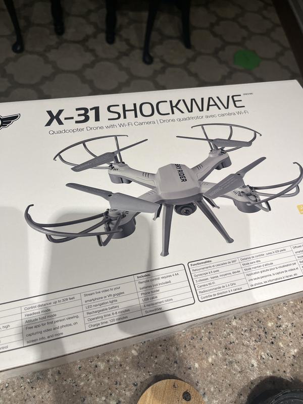 Sky Rider X-31 Shockwave Quadcopter Drone with Wi-Fi Camera (DRW331MG)