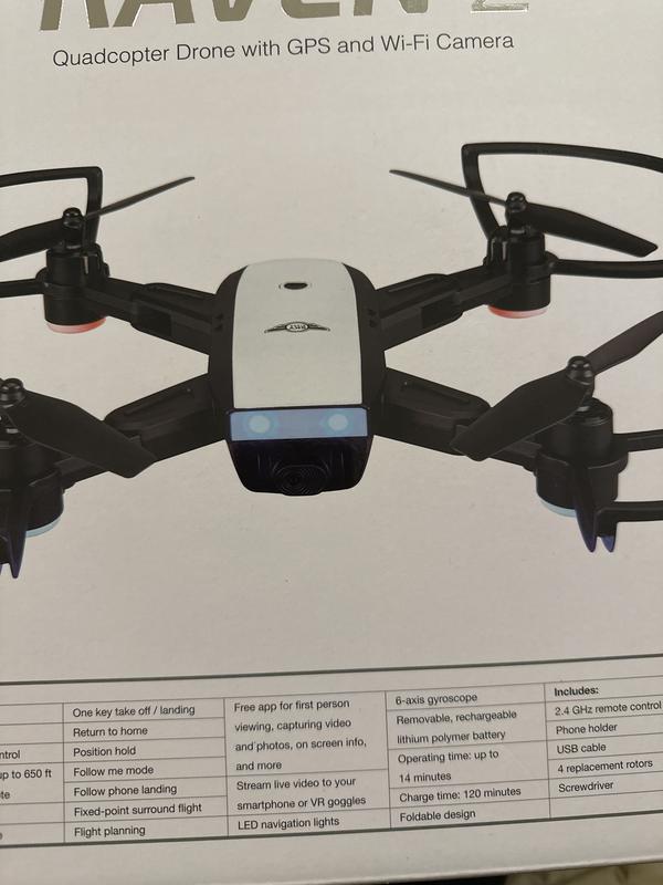 Raven quadcopter drone with store gps and wifi camera