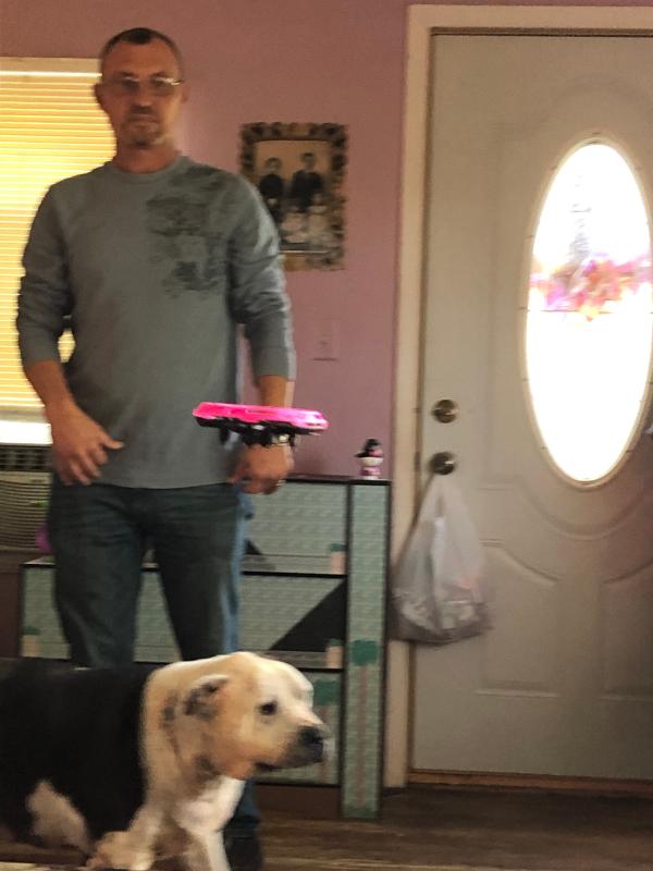 Hovering over our dog