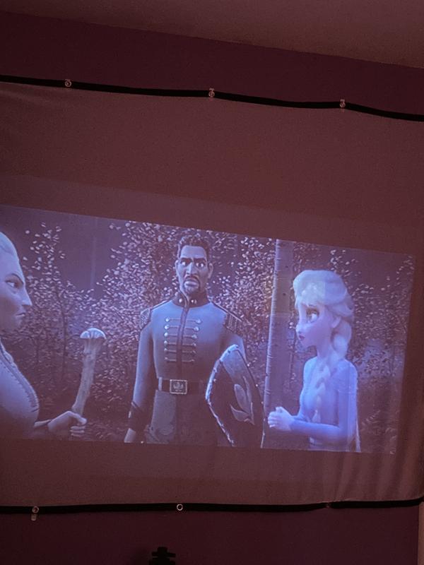 the projector hooked up to a dvd player