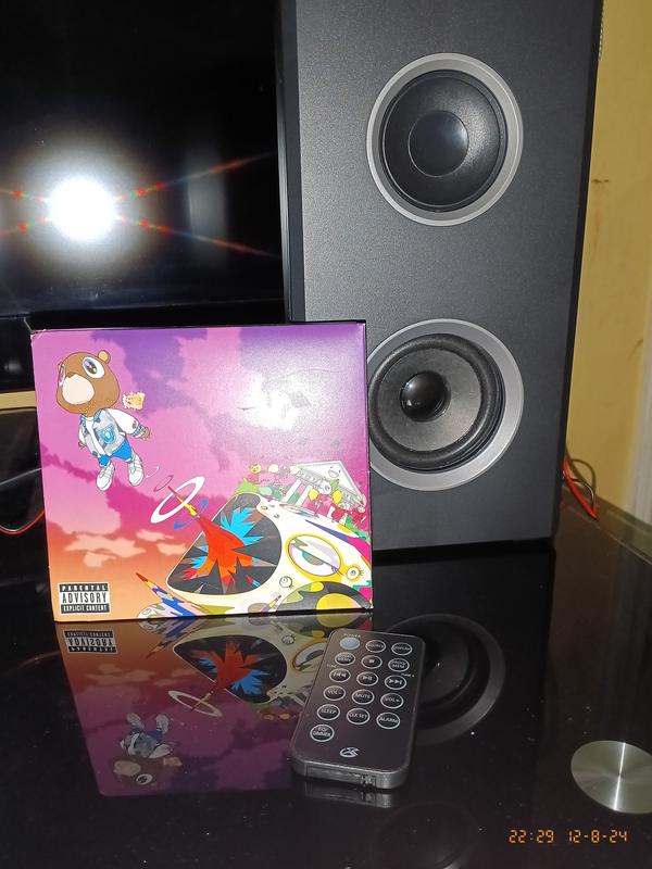 One of the albums next to the speakers pretty bassy