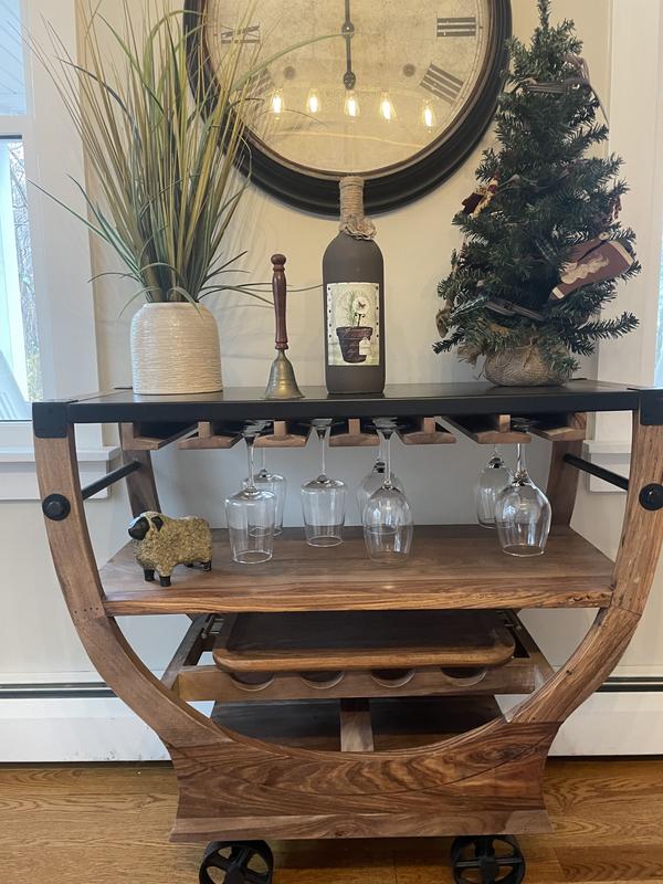 Anders Rustic Bar Cart - CharmyDecor