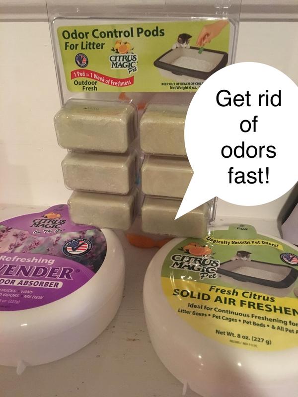 Odor control clearance pods for litter