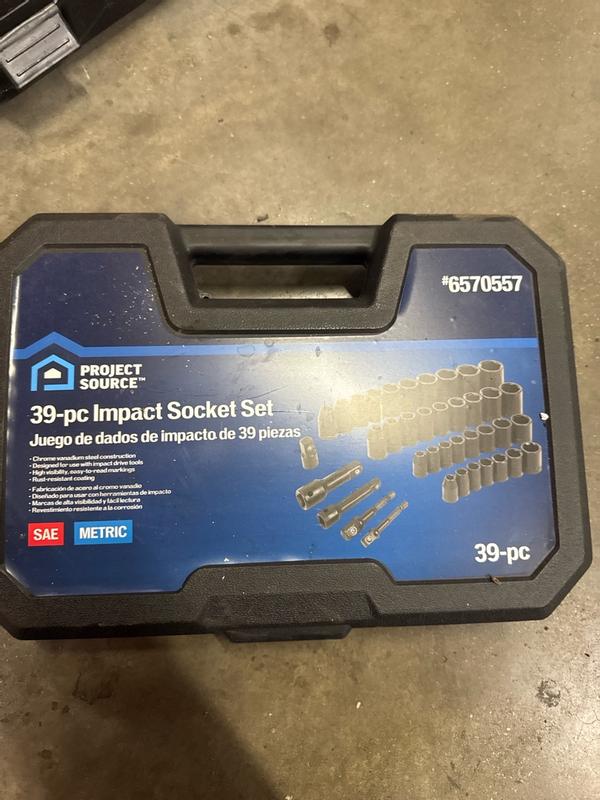 Project Source 39 -Piece Metric and standard (SAE) Mechanics Tool Set ...